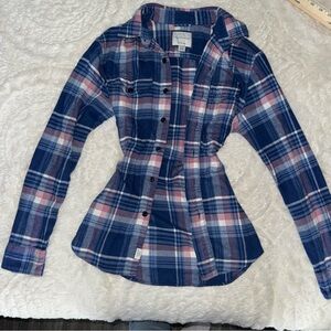 American Eagle Outfitters Plaid Shirt in Blue and Pink ex